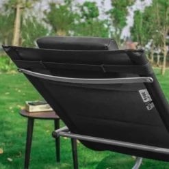 SoBuy 2 X Sedie A Dondolo Da Giardino Poltrone Esterno Con Cuscino E Tasca Laterale Nero OGS28-SCHx2 -OUTSUN Giardino Negozio 7450133 5