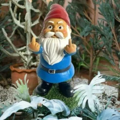 Gnomo Da Giardino, Statua Di Gnomo Da Giardino Umorismo All'aperto Da 15 Cm, Gnomo Da Giardino Con Dito Medio, Gnomo Da Giardino In Resina Per Esterni Per La Decorazione Del Cortile Del Prato Domestic -OUTSUN Giardino Negozio 76326107 5