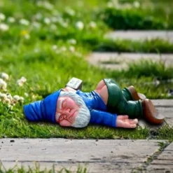 Gnomo Da Giardino Divertente Gnomo Da Giardino All'aperto Gnomo In Resina Statua Nano Ubriaco Scultura Per Giardino Di Casa Cortile Prato Portico Ornamento Per Esterni Regalo-READCLY