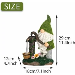 Decorazioni Floccate Di Gnomi Da Giardino, Statua Da Giardino All'aperto Di Gnomo Divertente Grande 29 Cm Con Ben Luci Solari, Statuette Di Gnomi In Resina Impermeabile Per Decorazioni Da Giardino-REA -OUTSUN Giardino Negozio 80962067 5