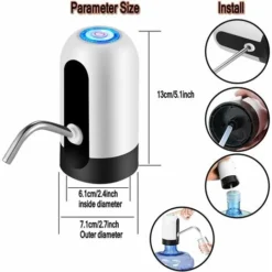Pompe à Bouteille D'eau, Pompe à Eau Potable Automatic De Chargement USB De 5 Gallons, Pichets Universels De 2 à 5 Gallons Distributore Di Bouteille D'eau électrique Portable Pour Bureau, Camping READ -OUTSUN Giardino Negozio 80962142 5