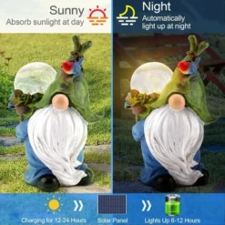 Statua Di Gnomo Da Giardino, Ornamenti Da Giardino Per Esterni Dipinti A Mano Nani Da Giardino Impermeabili Figurine In Resina Con Luce Solare Per Giardino Con Prato Da Giardino-READCLY -OUTSUN Giardino Negozio 80962343 3