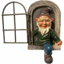 Elfo Fuori Dalla Porta Tree Hugger, Statua Di Gnomo Da Giardino In Poliresina, Scultura Di Albero Stravagante 15 Cm Gnomo Decorazione Da Giardino Per Natale Ornamento In Resina Impermeabile Per Intern