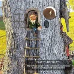 Elfo Fuori Dalla Porta Tree Hugger, Statua Di Gnomo Da Giardino In Poliresina, Scultura Di Albero Stravagante 15 Cm Gnomo Decorazione Da Giardino Per Natale Ornamento In Resina Impermeabile Per Intern -OUTSUN Giardino Negozio 80962647 4