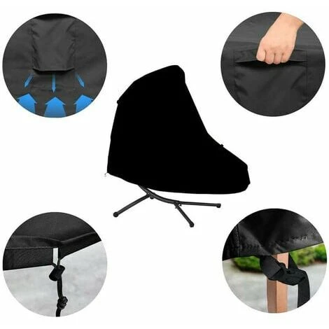 Copertura Per Lettino Prendisole Sospesa, Copertura Per Lettino Prendisole Sospesa Impermeabile, Tessuto Oxford 420D Resistente Ai Raggi UV Antivento - Nero (185 117 198 Cm) 2 Copertura Per Lettino Prendisole Sospesa, Copertura Per Lettino Prendisole Sospesa Impermeabile, Tessuto Oxford 420D Resistente Ai Raggi UV Antivento - Nero (185 117 198 Cm) - immagine 2