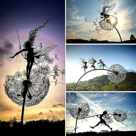 Fate E Denti Di Leone Ballano Insieme Un Palo Di Sculture Da Giardino Fatato Starlight 2 Fate E Denti Di Leone Ballano Insieme Un Palo Di Sculture Da Giardino Fatato Starlight - immagine 2