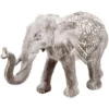 Elefante In Resina Sbiancata H20 - Natural Instinct - Elefante Di Decorazione A Posa, In Poliresina, Altezza 20 Cm, Grigio, Esiste In Diverse Dimensioni - Atmosphera Créateur D'intérieur