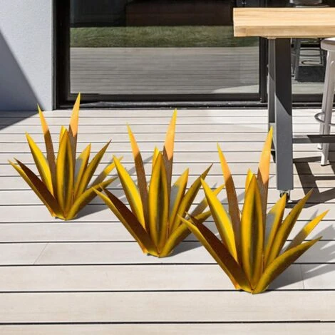 MINKUROW Tequila Scultura Rustica, Pianta Di Agave In Metallo Dipinta A Mano, Statua Rustica Decorazioni Per La Casa, Figurine Da Giardino, Ornamenti Per Prato Da Giardinaggio Per Patio Esterno,27cm 3 MINKUROW Tequila Scultura Rustica, Pianta Di Agave In Metallo Dipinta A Mano, Statua Rustica Decorazioni Per La Casa, Figurine Da Giardino, Ornamenti Per Prato Da Giardinaggio Per Patio Esterno,27cm - immagine 3