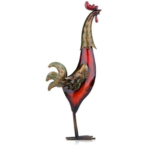 Scultura In Metallo Gallo In Ferro Multicolore Manufatti Arredo Casa Artigianato (Rosso) 1 Scultura In Metallo Gallo In Ferro Multicolore Manufatti Arredo Casa Artigianato (Rosso)