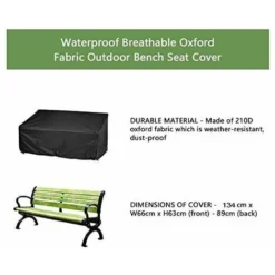 Copertura Protettiva Per Panca Da Giardino Impermeabile 2 Sedili Telo Oxford 210D Traspirante Copertura Panca Mobili Da Giardino, 134x66x63/89cm -OUTSUN Giardino Negozio 85912010 5