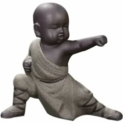 Mini Kung Fu Monk Ornaments Statua Di Buddha Tea Animal Zen Garden Vassoio Da Tè Figurine Per Kung Fu Tea Tray Car Home Office Decoration (Grigio) 13Thirteen -OUTSUN Giardino Negozio 86163307 5