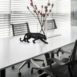 Statue Decorative, Scultura, Decorazione Soggiorno Oggetto Moderno, Decorazione, Animali In Resina, Decorazione Statuetta In Leopardo Nero -OUTSUN Giardino Negozio 86171010 3