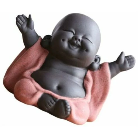 Laughing Maitreya Buddha Statua In Ceramica Decorazione Per Il Tè Piccolo Monaco Accessori Per Il Tè Sorriso Felice Arancione 3 Laughing Maitreya Buddha Statua In Ceramica Decorazione Per Il Tè Piccolo Monaco Accessori Per Il Tè Sorriso Felice Arancione - immagine 3