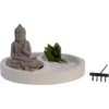 COMPOSIZIONE ZEN BUDDHA CON PIANTA ARTIFICIALE 12CM IDEA REGALO