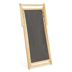 Set Di 2 Lettini Pieghevoli In Legno Tela Chilienne Grigio Antracite -OUTSUN Giardino Negozio 88042066 4