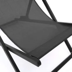 Set Di 2 Lettini Pieghevoli In Acciaio E Textilene, Grigio Antracite LOTA -OUTSUN Giardino Negozio 88042134 3