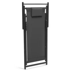 Set Di 2 Lettini Pieghevoli In Acciaio E Textilene, Grigio Antracite LOTA -OUTSUN Giardino Negozio 88042134 4