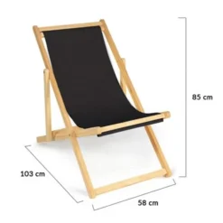 Set Di 2 Lettini Pieghevoli Chilienne Legno Tela Nero 8 Set Di 2 Lettini Pieghevoli Chilienne Legno Tela Nero -OUTSUN Giardino Negozio 88042163 4