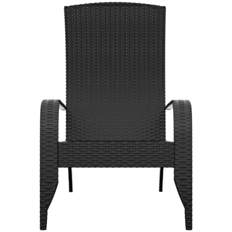 Sedia Adirondack Da Giardino Nera In Polyrattan VidaXL 4 Sedia Adirondack Da Giardino Nera In Polyrattan VidaXL - immagine 4