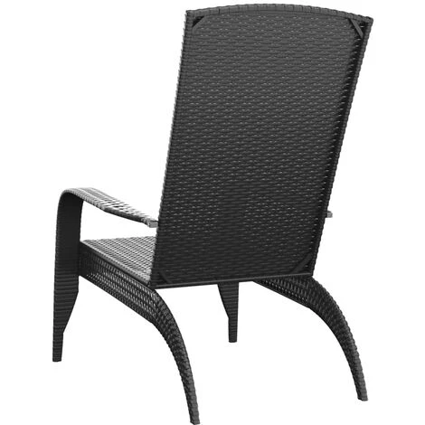 Sedia Adirondack Da Giardino Nera In Polyrattan VidaXL 5 Sedia Adirondack Da Giardino Nera In Polyrattan VidaXL - immagine 5