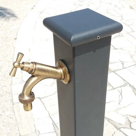 Fontana A Colonna Modello Olimpia In Acciaio E Ghisa Per Esterno Casa Giardino + Rubinetto Mod. 303b In Ottone Brunito 4 Fontana A Colonna Modello Olimpia In Acciaio E Ghisa Per Esterno Casa Giardino + Rubinetto Mod. 303b In Ottone Brunito - immagine 4