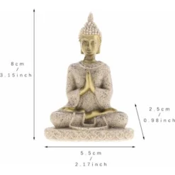 Statua Di Buddha Scolpita In Arenaria Scultura Figurina Artigianato Per Altare Domestico Decorazione Zen Regalo Di Inaugurazione Della Casa -OUTSUN Giardino Negozio 89070652 4