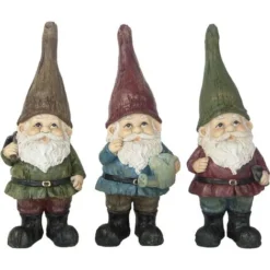 Set Di Gnomi Da Giardino In Resina Assortiti Da 25 Cm