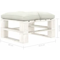 Hommoo Pouf Da Giardino Su Pallet Con Cuscino Beige In Legno -OUTSUN Giardino Negozio 90093071 5