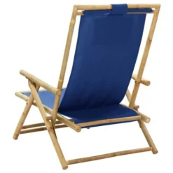 VIDAXL Sedia Reclinabile Relax Blu Marino In Bambù E Tessuto 9 VIDAXL Sedia Reclinabile Relax Blu Marino In Bambù E Tessuto -OUTSUN Giardino Negozio 90953422 5