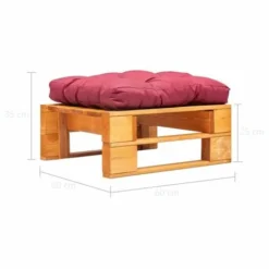 VIDAXL Divano Da Giardino A Pallet E Cuscino Rosso Legno Marrone Miele 5 VIDAXL Divano Da Giardino A Pallet E Cuscino Rosso Legno Marrone Miele -OUTSUN Giardino Negozio 91035324 3