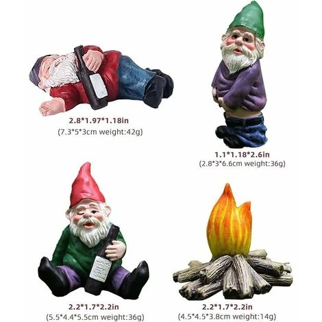 Interessanti Statue Di Gnomi Da Giardino Sprite All'aperto Artigianato In Resina 4 Pezzi Decorazioni Per Prato In Miniatura Da Giardino Delle Fate (BX4) 3 Interessanti Statue Di Gnomi Da Giardino Sprite All'aperto Artigianato In Resina 4 Pezzi Decorazioni Per Prato In Miniatura Da Giardino Delle Fate (BX4) - immagine 3