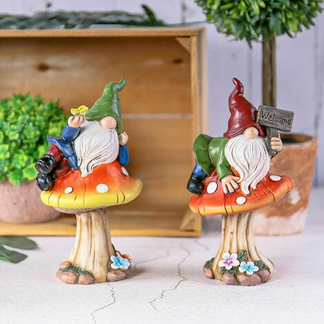 Gnomo Da Giardino Divertente Set Di 2 Nani Da Giardino Figura Sdraiata Su Funghi Resina Con Cartello Di Benvenuto Gnomo Da Giardino Statua Decorativa 5 Gnomo Da Giardino Divertente Set Di 2 Nani Da Giardino Figura Sdraiata Su Funghi Resina Con Cartello Di Benvenuto Gnomo Da Giardino Statua Decorativa - immagine 5