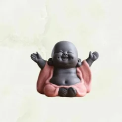 Statue Di Buddha Creative Statua Di Buddha Piccola In Ceramica Statuetta Di Monaco Carino Artigianato Per Bambini Creativi Ornamenti Per Bambole Regalo Ceramica Delicata Cinese Arti E Mestieri -OUTSUN Giardino Negozio 92043410 3
