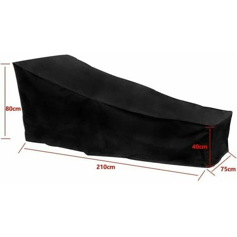 Copertura Per Lettino Da Giardino Impermeabile Antivento Resistente Ai Raggi UV Antipolvere Tessuto Oxford 210D Copertura Per Lettino Prendisole (200 X 75 X 40/80 Cm) - Nero 2 Copertura Per Lettino Da Giardino Impermeabile Antivento Resistente Ai Raggi UV Antipolvere Tessuto Oxford 210D Copertura Per Lettino Prendisole (200 X 75 X 40/80 Cm) - Nero - immagine 2