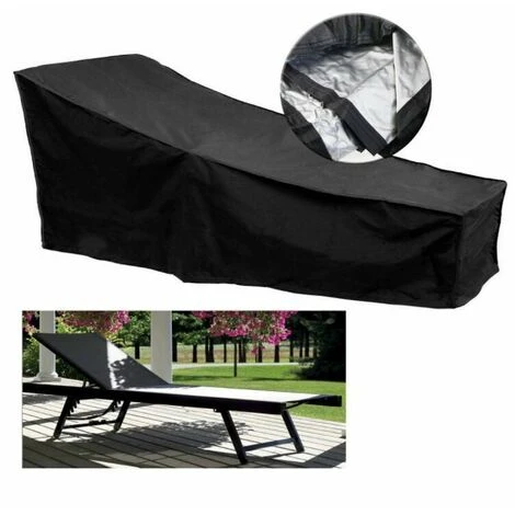 Copertura Per Lettino Da Giardino Impermeabile Antivento Resistente Ai Raggi UV Antipolvere Tessuto Oxford 210D Copertura Per Lettino Prendisole (200 X 75 X 40/80 Cm) - Nero 3 Copertura Per Lettino Da Giardino Impermeabile Antivento Resistente Ai Raggi UV Antipolvere Tessuto Oxford 210D Copertura Per Lettino Prendisole (200 X 75 X 40/80 Cm) - Nero - immagine 3