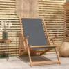 Sdraio Pieghevole Da Spiaggia Sedia A Sdraio - In Legno Massello Di Teak Grigio BV785054 - BonneVie