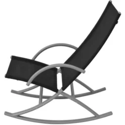 Set Di 2 Sedie A Dondolo Sedie Da Giardino - In Acciaio E Textilene Nere BV949905 - BonneVie -OUTSUN Giardino Negozio 92300838 3