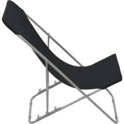 Set Di 2 Sedia Da Spiaggia Pieghevoli Sedia A Sdraio - Acciaio E Tessuto Oxford Nero BV278035 - BonneVie -OUTSUN Giardino Negozio 92301247 4