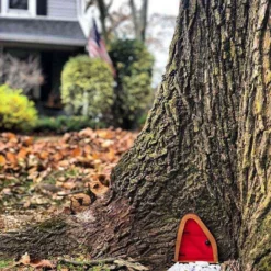 Porta Del Giardino Delle Fate Miniatura Albero Delle Fate Ornamento Casa Porta Finestra Scultura Decorazione Albero Giardino Arte Cortile Scultura 1 Pz (Porta Ovale-Rosso) -OUTSUN Giardino Negozio 93243783 4