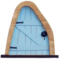 Giardino Fata Porta Miniatura Fata Albero Ornamento Casa Porta Finestra Scultura Decorazione Albero Giardino Arte Cortile Scultura 1 Pz (Blu)