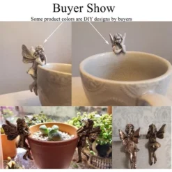 Angelo Ragazza Tazza Appesa Resina Decorazione Fata Mix Cesto Di Fiori Bordo Decorazione Giardino Design Vaso Per Piante Abbraccio Ornamento 1pc -OUTSUN Giardino Negozio 94228552 4