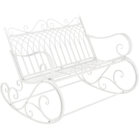 Nova Panca A Dondolo Da Giardino In Metallo In Stile Vintage A 2 Posti Vari Colori Dimensioni : Bianco 2 Nova Panca A Dondolo Da Giardino In Metallo In Stile Vintage A 2 Posti Vari Colori Dimensioni : Bianco - immagine 2