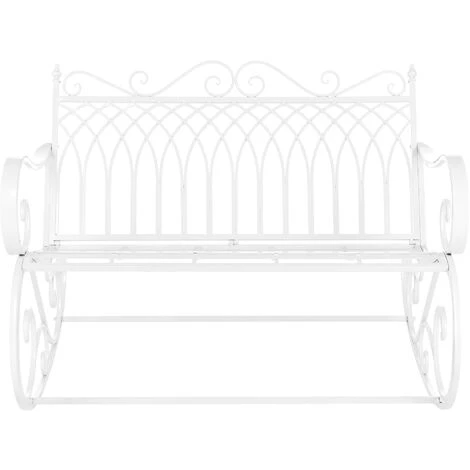 Nova Panca A Dondolo Da Giardino In Metallo In Stile Vintage A 2 Posti Vari Colori Dimensioni : Bianco 3 Nova Panca A Dondolo Da Giardino In Metallo In Stile Vintage A 2 Posti Vari Colori Dimensioni : Bianco - immagine 3