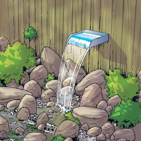 Lama Cascata Da Giardino Nevada 30 Cm Con Luci A LED In Acciaio Ubbink 2 Lama Cascata Da Giardino Nevada 30 Cm Con Luci A LED In Acciaio Ubbink - immagine 2