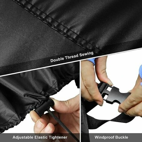 TRIOM Copertura Lettino Prendisole Impermeabile Lettino Prendisole Tessuto Oxford 210D Nero (200x68x40/70CM) 3 TRIOM Copertura Lettino Prendisole Impermeabile Lettino Prendisole Tessuto Oxford 210D Nero (200x68x40/70CM) - immagine 3