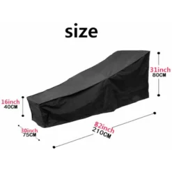 Coprisdraio Impermeabile Antivento Tessuto Oxford 210D Resistente Ai Raggi UV 200x70x40/75cm (Nero) -OUTSUN Giardino Negozio 95219447 4