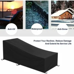 TRIOM Copertura Lettino Prendisole Impermeabile Lettino Prendisole Tessuto 410D Oxford Nero (200x68x40/70CM) -OUTSUN Giardino Negozio 95220001 4