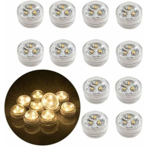 12 Luci Da Tè Subacquee Senza Fiamma A LED, Illuminazione Decorativa Impermeabile Sommergibile A Batteria Per Acquario/stagno/piscina/matrimonio/festa (bianco Caldo) 1 12 Luci Da Tè Subacquee Senza Fiamma A LED, Illuminazione Decorativa Impermeabile Sommergibile A Batteria Per Acquario/stagno/piscina/matrimonio/festa (bianco Caldo)