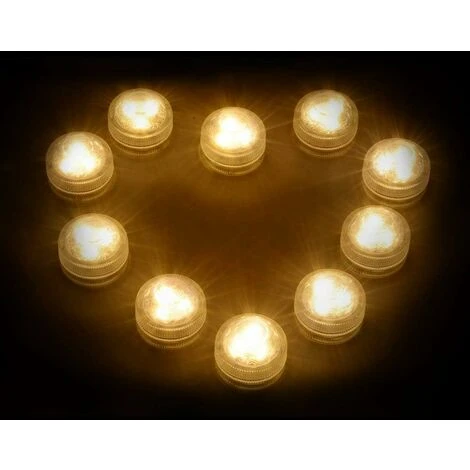 12 Luci Da Tè Subacquee Senza Fiamma A LED, Illuminazione Decorativa Impermeabile Sommergibile A Batteria Per Acquario/stagno/piscina/matrimonio/festa (bianco Caldo) 4 12 Luci Da Tè Subacquee Senza Fiamma A LED, Illuminazione Decorativa Impermeabile Sommergibile A Batteria Per Acquario/stagno/piscina/matrimonio/festa (bianco Caldo) - immagine 4