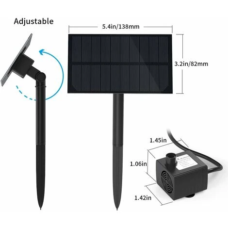 Kit Pompa Per Fontana Solare Da Esterno, Fontana Solare Di Nuovo Arrivo Con Palo, Pompa Per Fontana Solare Per Vaschetta Per Uccelli, Stagno, Piscina, Giardino, Acquario, Cortile, Quadrato, Nero, Un P 2 Kit Pompa Per Fontana Solare Da Esterno, Fontana Solare Di Nuovo Arrivo Con Palo, Pompa Per Fontana Solare Per Vaschetta Per Uccelli, Stagno, Piscina, Giardino, Acquario, Cortile, Quadrato, Nero, Un P - immagine 2